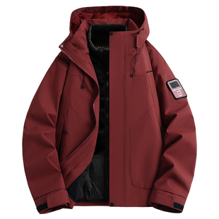 贵人鸟三合一羽绒服男秋冬季2025年新款大码工装外套男士冲锋上衣