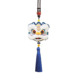 阿卡醒狮平安符手工刺绣diy材料包古风香囊车挂钥匙扣送男友礼物