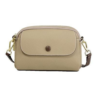 时尚新款真皮双拉链单肩斜挎小包