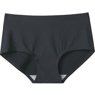 DPL冰丝无痕女士内裤纯棉裆三角中腰抗菌黑色夏薄性感透气白色