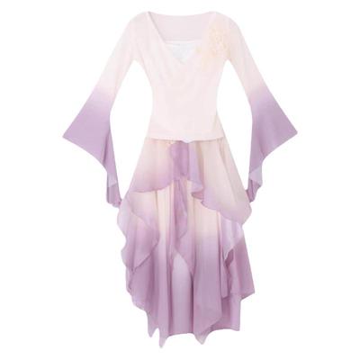 飘逸扇子舞身韵渐变纱衣中国风