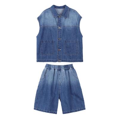 太可了翻领宽松马甲套装