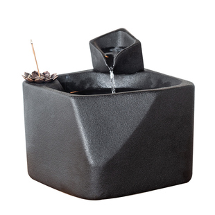 陶瓷流水摆件创意循环办公室客厅桌面招财装饰品水景喷泉开业礼品