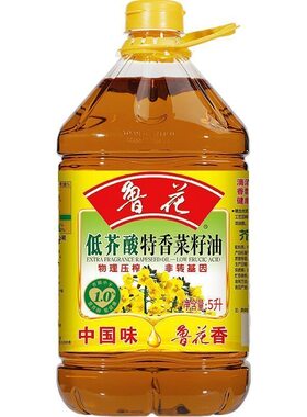 【4件96折】鲁花低芥酸特香菜5L 菜籽油非转基因压榨家用食用油