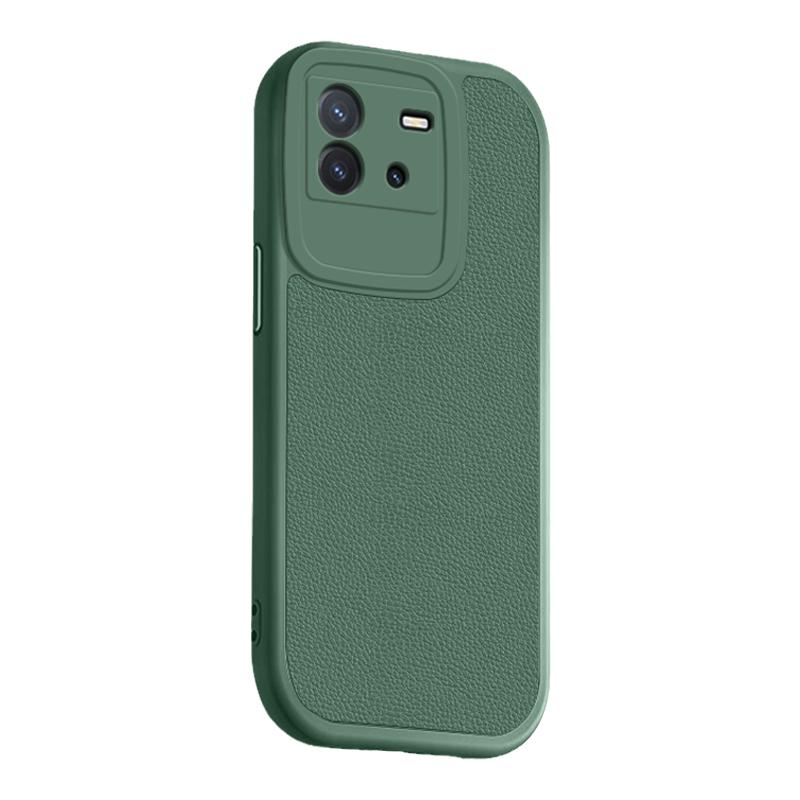 适用vivo T2手机壳墨绿色T2x简约T1新款T1x小羊皮保护套V2115A皮质高档V2123A轻奢男女V2188A情侣软壳