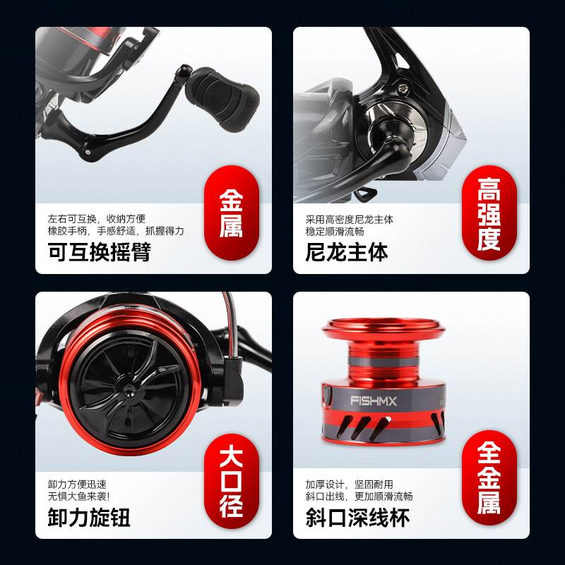 甬顺渔具金属美式摇臂轮海杆加固纺车路鱼轮轮轮渔轮主体头亚金属