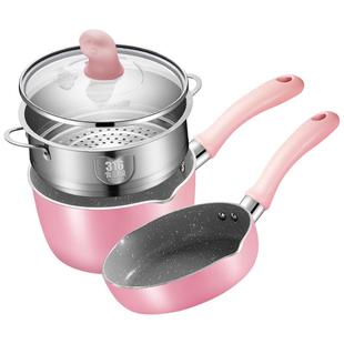 苏泊尔宝宝辅食锅不粘锅婴儿多功能煎煮一体煮粥儿童麦饭石小奶锅