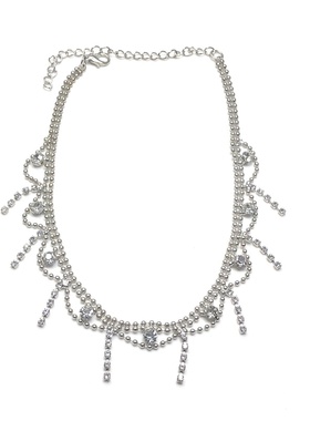 日韩时尚水钻流苏项链女ins小众设计冷淡风颈链超仙水钻锁骨链女