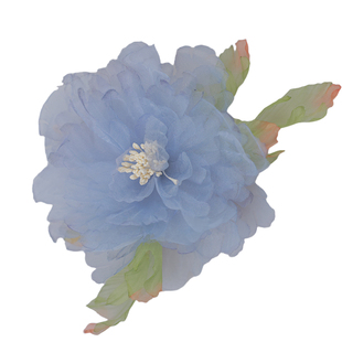 汉服头饰蓝色牡丹花烫花发簪古风发饰女仙气国风头花簪花冬季新款