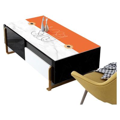 北欧轻奢茶几垫皮革pvc防水防油