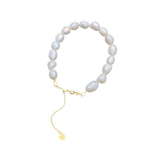 14K包金保色爱心片尾链材料包手工diy穿小孔珍珠手链项链材料配件