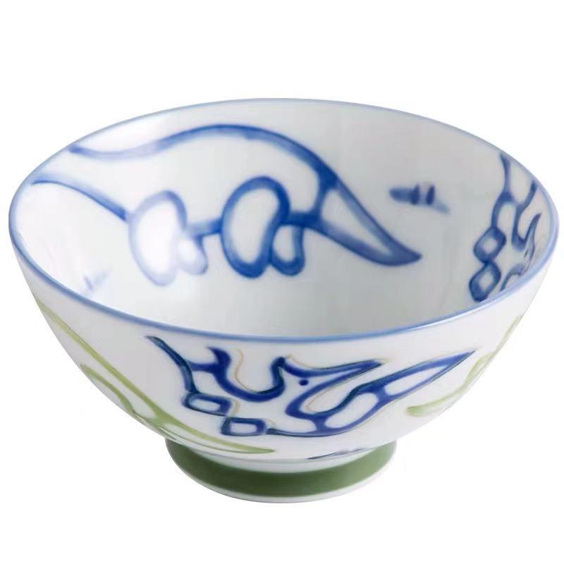 恐龙碗日本进口儿童碗可爱餐具宝宝卡通饭碗餐盘杯陶瓷马克杯瓷碗