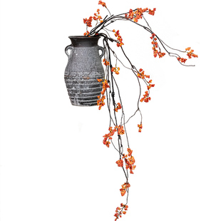 新中式仿真花南蛇藤山归来干花长枝发财果假花客厅干花侘寂风摆件