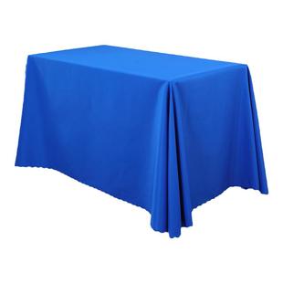 展会桌布摆摊桌布纯色会议桌布蓝色定制LOGO印刷宣传广告地推商用