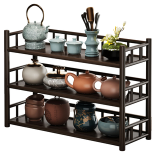 桌面茶杯架小型博古架实木茶桌茶具茶壶置物架中式茶室茶叶收纳架