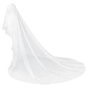 结婚头纱新娘领证长款头纱订婚誓言刺绣拖地双层头纱主婚纱配饰