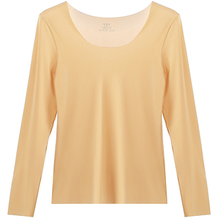 皮肤衣女超薄冰丝无痕肉色肌底衣肤色打底衫低领隐形防透内穿秋衣