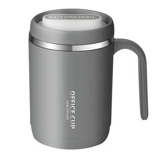 保温马克杯带盖带吸管316不锈钢办公室咖啡杯男女泡茶水家用杯子