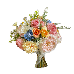 莫奈花园焦边玫瑰手捧花假花仿真花小众订婚宴领证结婚礼花束定制