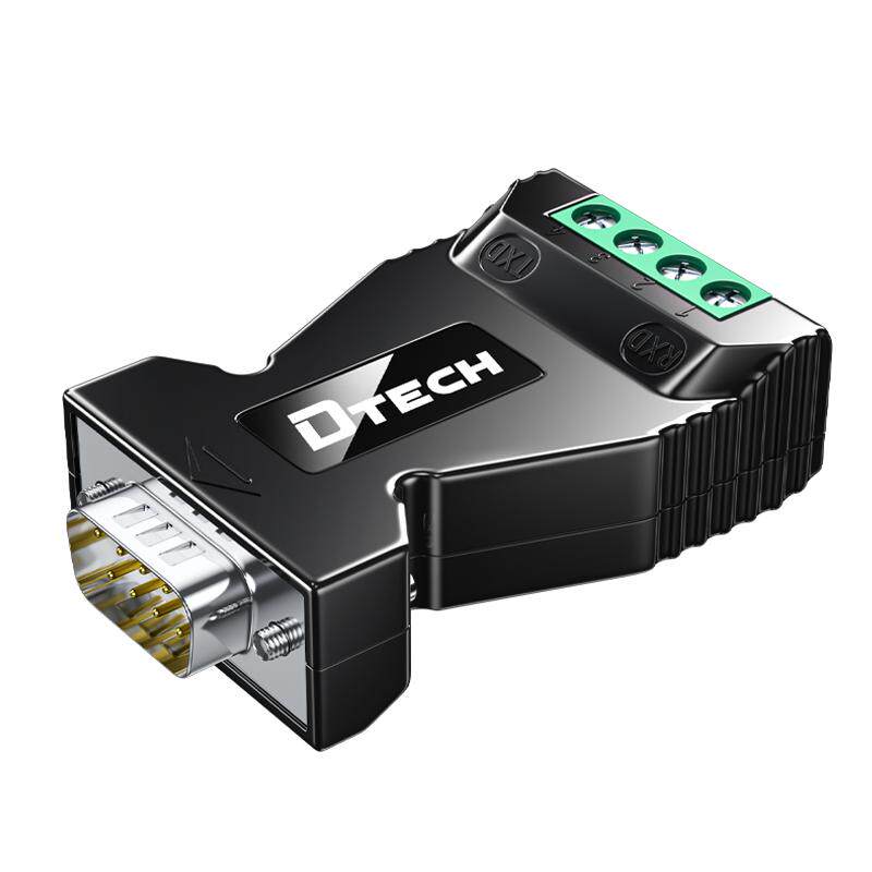 DTECH/帝特DT-9001B公头RS232转485转换器工业级无源9针公头转换器串口协议模块通讯双向互转232转RS485双向