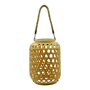 太阳能庭院装饰灯吊灯家用花园阳台LED竹编灯笼新中式造景户外灯