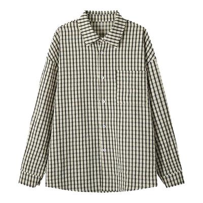 回力美式格纹长袖衬衫男2026新款
