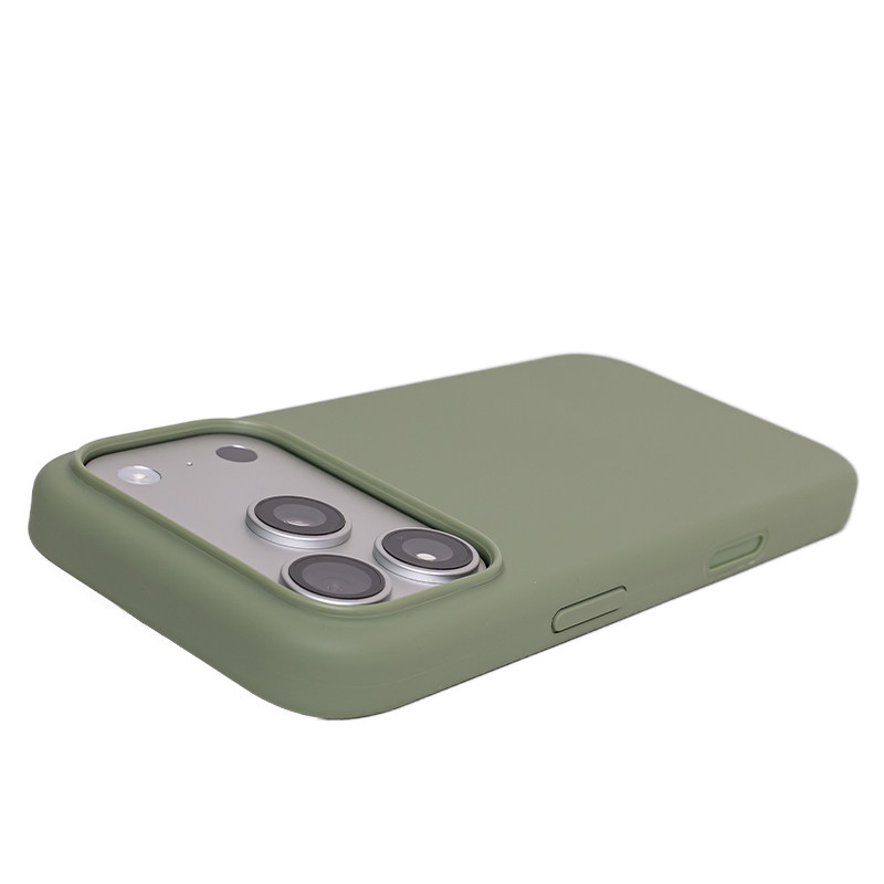 沛鱼iphone17promax手机壳苹果17液态硅胶17pro官方同款保护套浅苔绿色全包可挂绳背带防摔磁吸超软糯薄磨砂