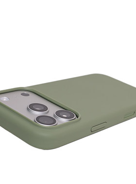 沛鱼iphone17promax手机壳苹果17液态硅胶17pro官方同款保护套浅苔绿色全包可挂绳背带防摔磁吸超软糯薄磨砂