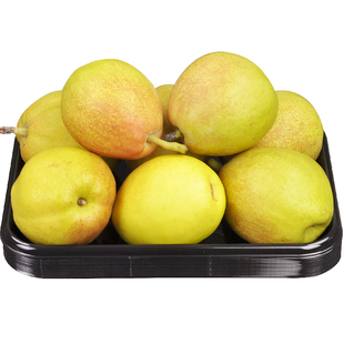 网红黑耀款水果托盘加厚一次性香梨打包盒黑色包装盒子透明长方形