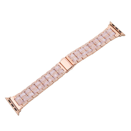 两全适用iwatch表带苹果手表s11表带applewatch10/9/8/7/6/5/se2代金属镶钻创意小香风40/41/42/45mm新款女生