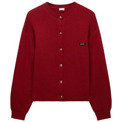 OCHIRLY欧时力圆领羊毛针织外套