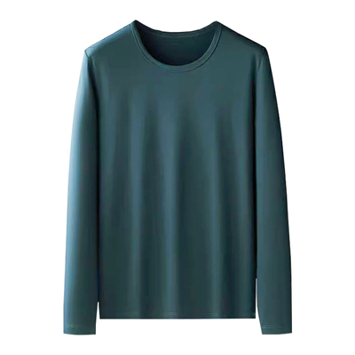 （含桑蚕丝）长袖休闲男圆领T恤