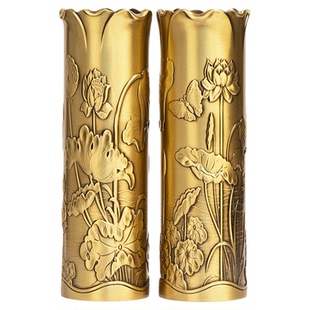 小铜记荷花香筒黄铜竹签香线香装香筒仙家财神爷观音佛堂放香筒