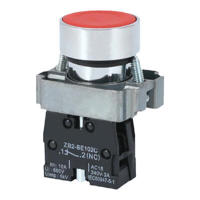 平头自复位红绿黄按钮开关