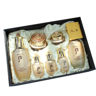 韩国WHOO/后 天率丹水乳面霜三件套装面部套盒改善细纹礼盒6件套