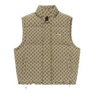 BJHG不计后果美式老花羽绒马甲外套男款冬季叠穿老钱风羽绒服外套