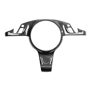 适配保时捷卡宴macan911帕拉梅拉718碳纤维方向盘装饰框内饰改装