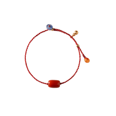 shannai原创天然南红红绳手链