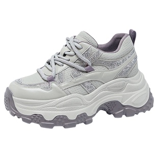 超轻软底老爹鞋女款2026新款春季内增高8cm厚底运动休闲鞋小个子