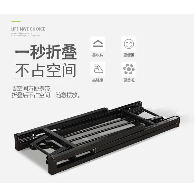 简易折叠桌架长方形桌腿家用弹簧桌腿支架双层会议桌架子办公桌架