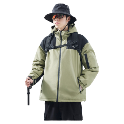 加棉加厚棉衣撞色拼接冬季外套