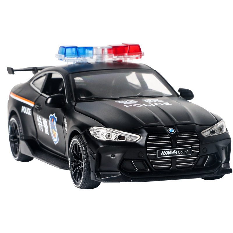 微缩1:32宝马M4特警车模型男生仿真合金110警车城市治安玩具汽车