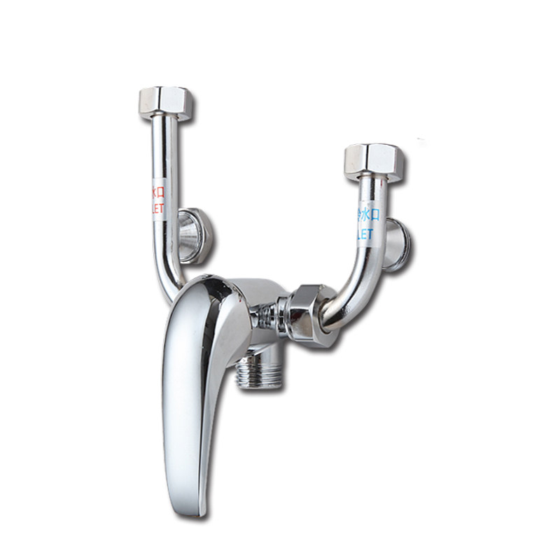 U型电热水器混水阀全铜明装开关冷热混合出水龙头淋浴器花洒通用