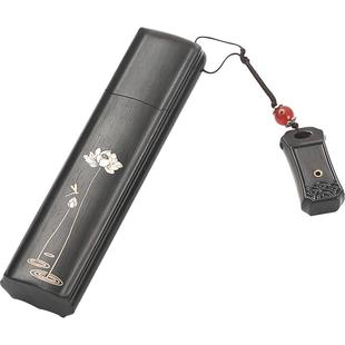 紫光檀木便携式香炉储香实木线香香盒香插香座旅行香筒香薰炉定制