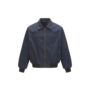 美式复古cleanfit翻领刺绣外套男宽松短款加绒加厚飞行夹克女秋冬