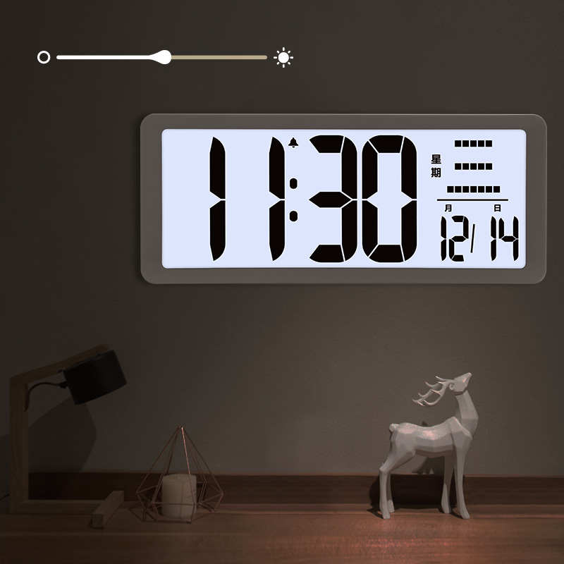 超大屏挂钟时间表电子挂墙液晶闹钟数字家用时钟卧室客厅简约台钟