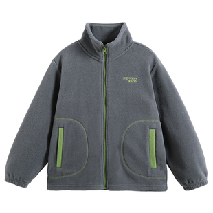 罗蒙男童摇粒绒外套儿童夹克2026新款春秋立领春秋抓绒衣潮早春装