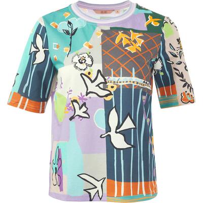 FISHING女装短袖t恤女2024新款针织休闲个性印花棉感上衣FGGA2002