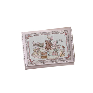 少女梦春日野餐系列兔熊钱包可爱原创设计防消磁多卡位磁扣零钱包