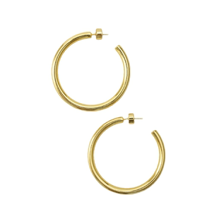 【925纯银C形大素圈耳环·4cm】高级感cleanfit方圆脸hoop耳圈